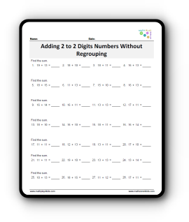 2 digit addition and subtraction with regrouping worksheet Thumbnail