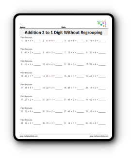 free addition worksheets thumbnail