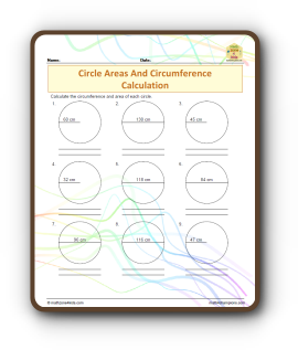 area and circumference worksheet Thumb