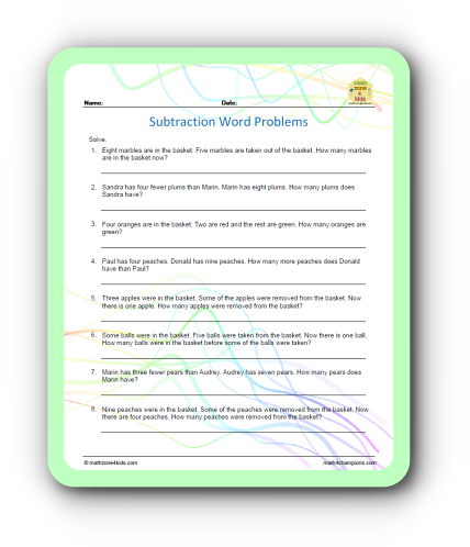 addition and subtraction word problems