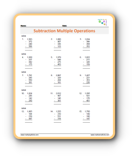 Multiple division addition subtraction thumbnail